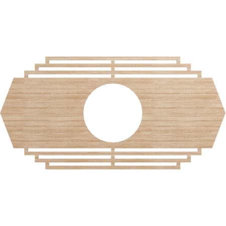 Ekena Millwork Chrysler Wood Fretwork Pierced Ceiling Medallion, Alder, 34"W x 17"H x 9"ID x 3/8"T CMWP34X17X0375CSAL